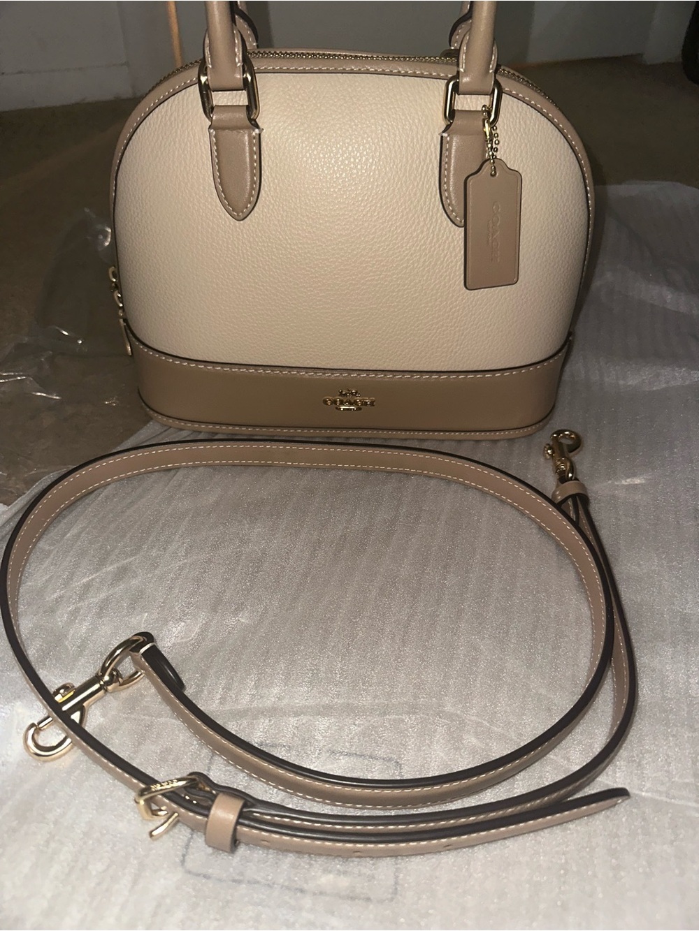 Coach Sabrina color block domed Satchel crossbody bag
